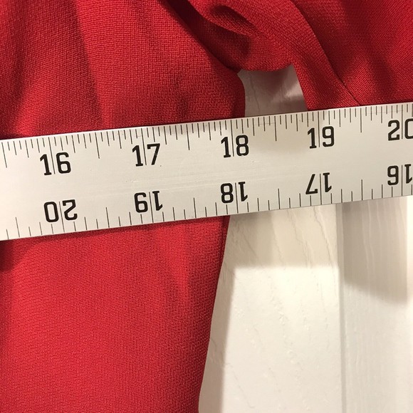 Jones New York Evening Red Mock Suit Dress Embellished V-Neck Size 12 SS… - Picture 8 of 12